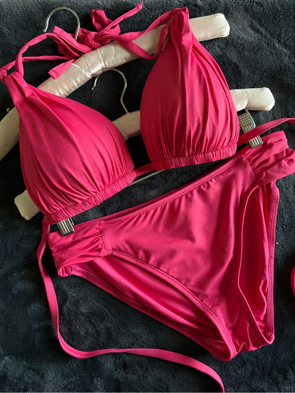 La Blanca Hot Pink Halter Bikini Set
